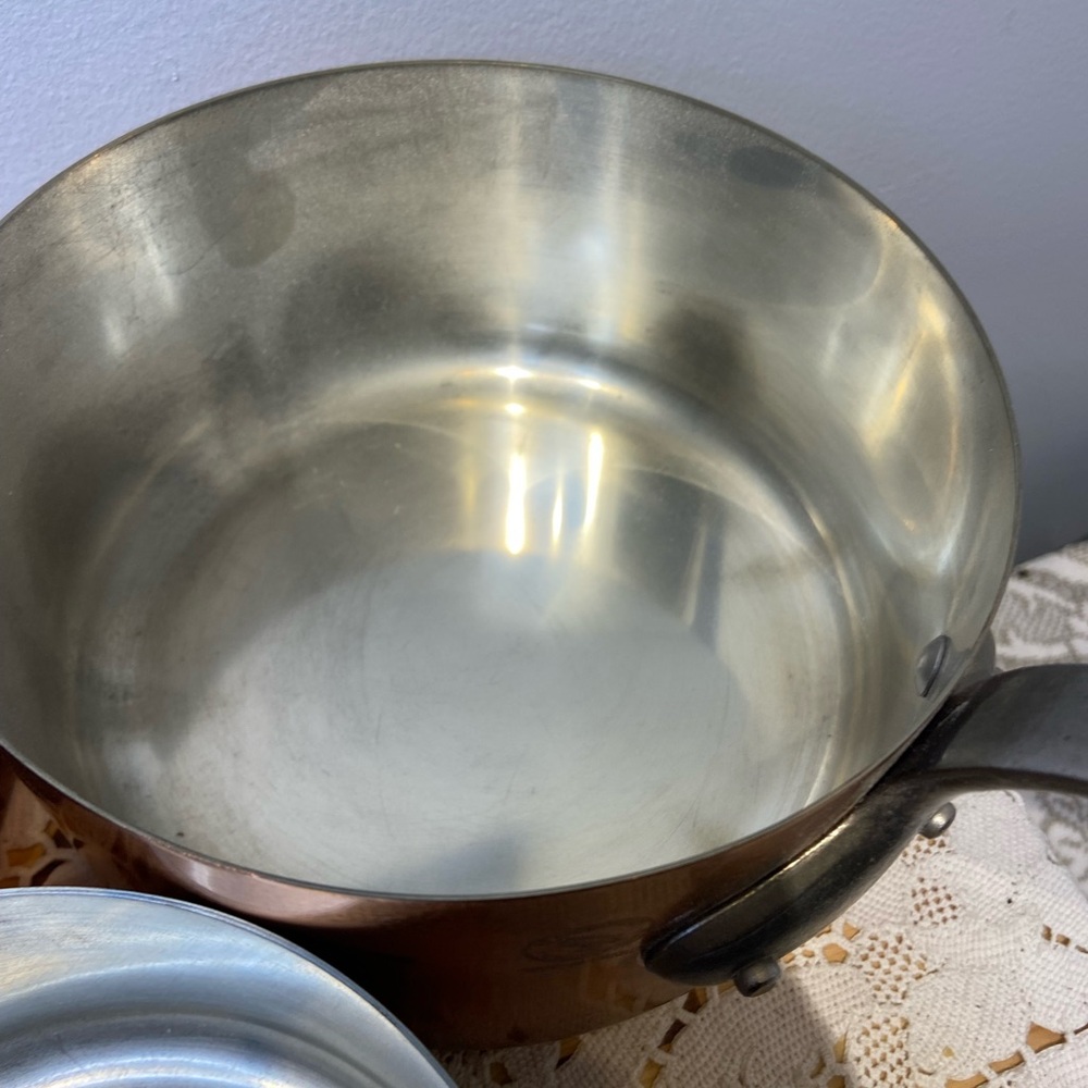 Set of 5 Copper Sauce Pans Made in France by Les Cuivres de Faucogney - Picture 7 of 11